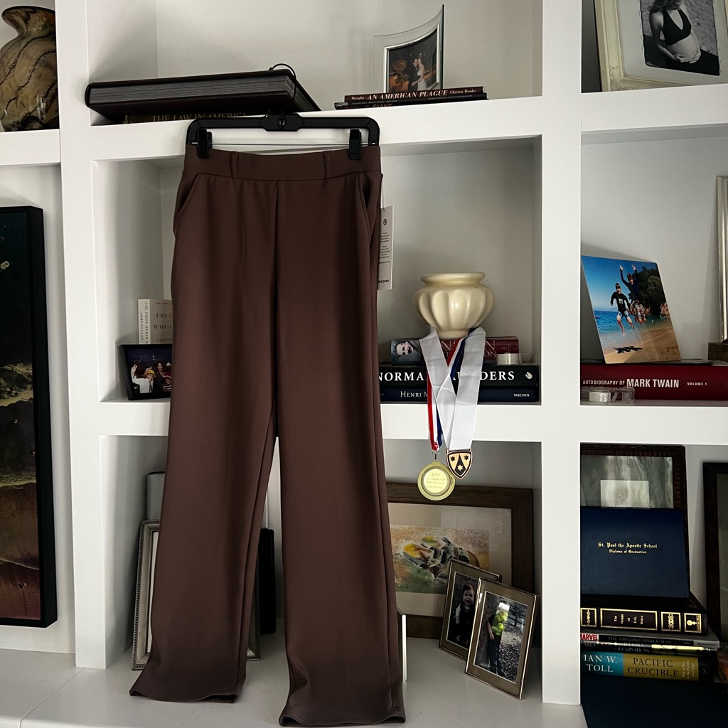 Love Tree Brown Wide-Leg Dress Pants